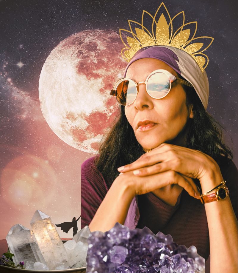 beautiful, empowered woman with crystals